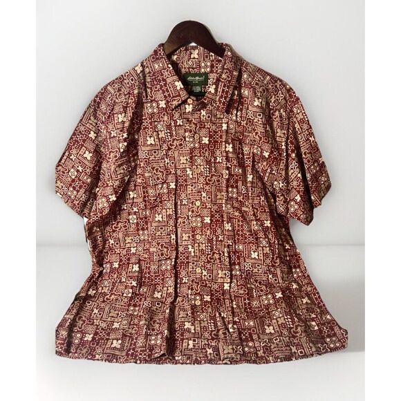 Vintage Eddie Bauer Shirt Men’s Size L Hawaiian Surfer Linen Blend.      O - Picture 1 of 7
